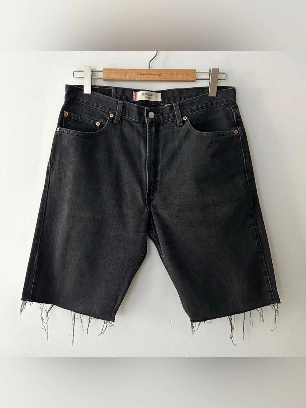 Vintage Levi’s 505 Black Cut Off Denim Jean Shorts